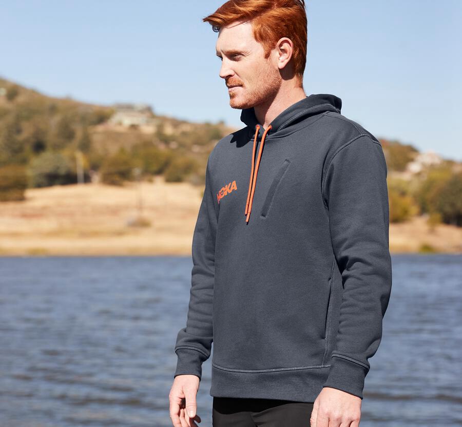 Hoka Australia One One Performance - Mens Hoodie Blue - XUQRA-1964